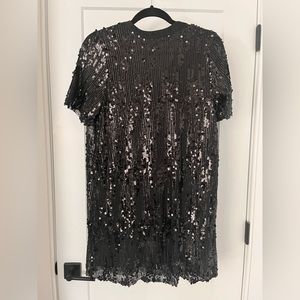 Zara Mini Sequin Shirt Dress